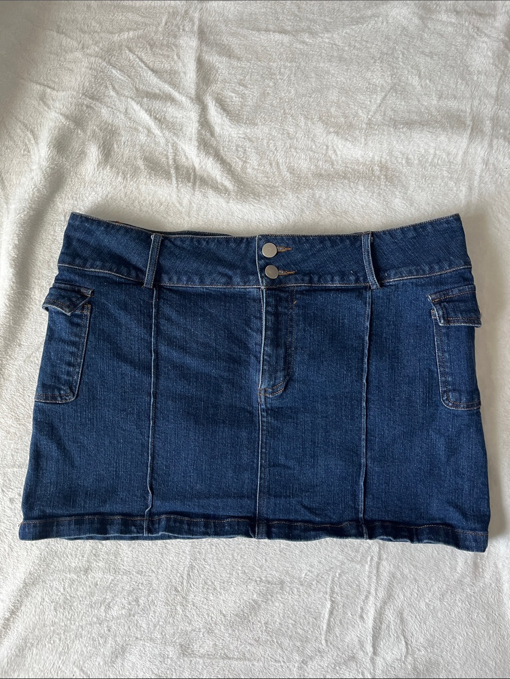 Fashion Nova Dark Blue Denim Mini Skirt
